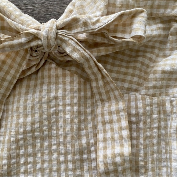 Checkered plaid front tie bohemian gypsy retro top - Picture 6 of 6